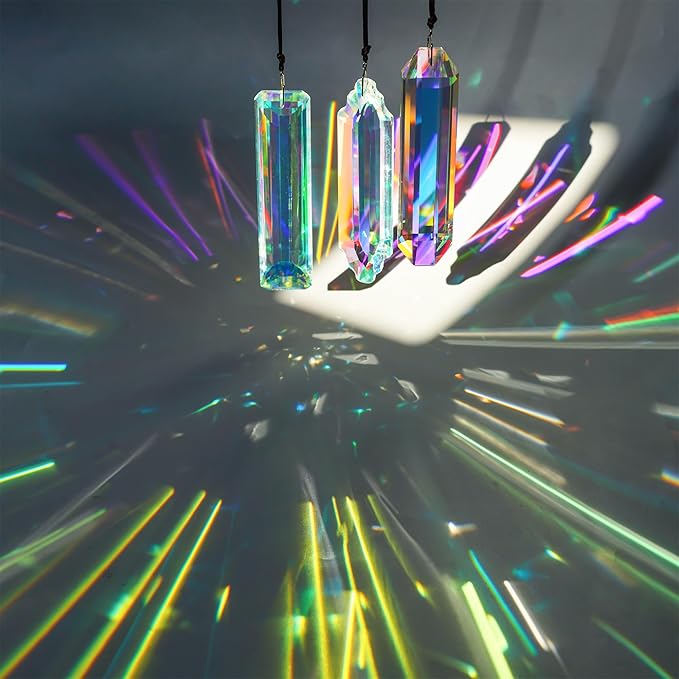 3PCS Crystal Suncatcher Prism for Window, 120mm/5'' Rectangle AB Colored - Image 3