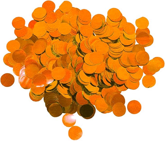 Orange Foil Confetti, Round Dots Glitter Table Confetti, Sparkling by Tim%26Lin