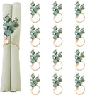Defined Deco Napkin Rings Set of 12, Rustic Farmhouse, Boho Green Leaf Napkin by DDDEFINEDDECO