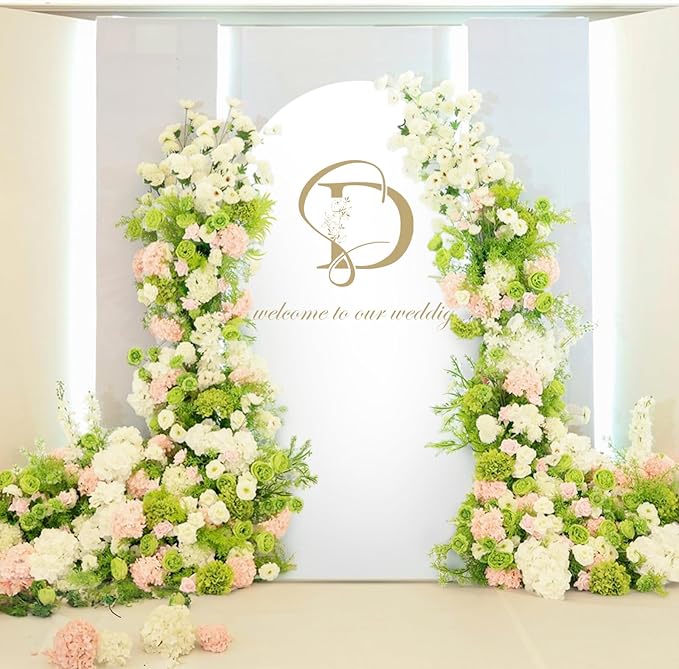 LEBENGURU Upgraded 6FT Wedding Arch Cover, Round Top Chiara Stand Covers - Image 2