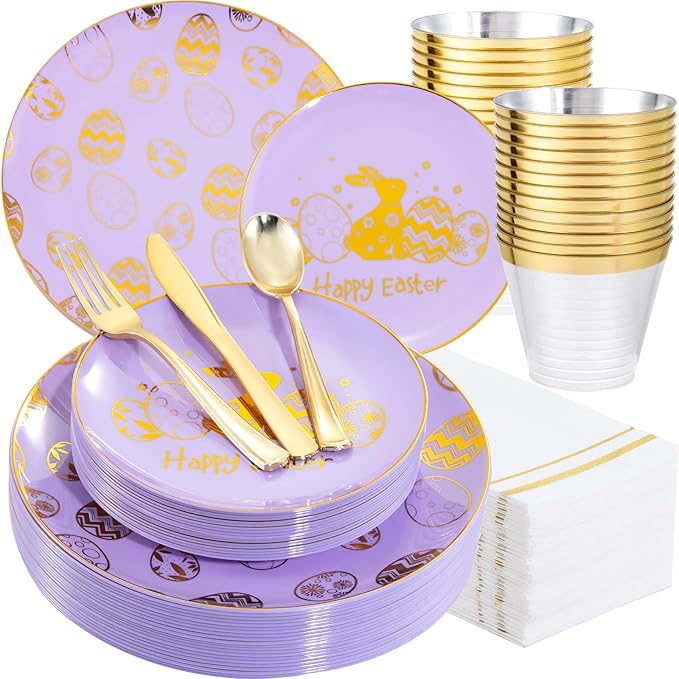 Festiva 175Pcs Easter Plates and Napkins Disposable by Festiva