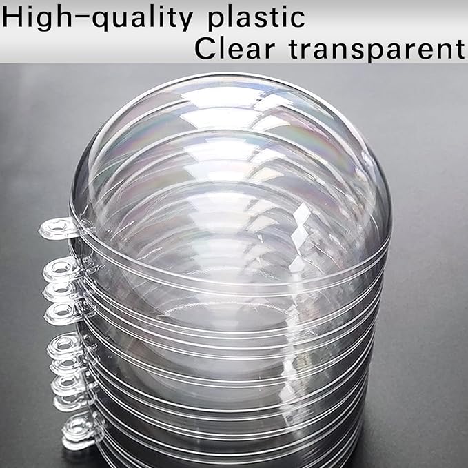 Fillable Christmas Ornaments Balls 80mm 10pk Clear Plastic Fillable Ornaments - Image 8