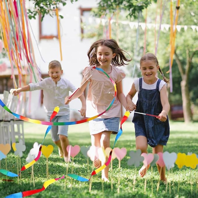 20Pack Rainbow Ribbon Streamers, Dance Ribbon Streamers Wands - Image 7