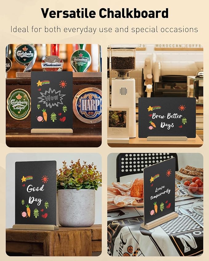 Uniclife A4 Tabletop Chalkboard Sign - Image 8