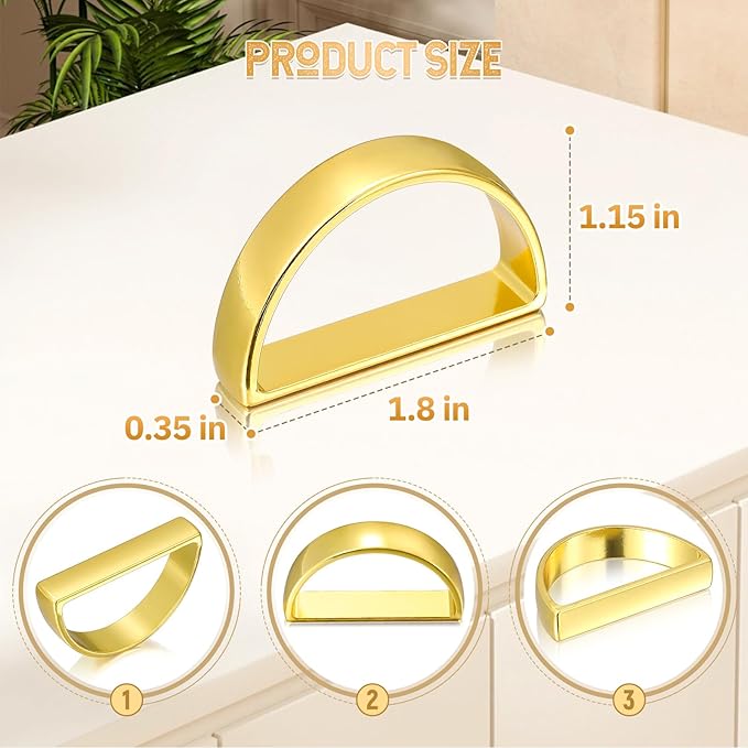 KPOSIYA Napkin Rings Set of 8, Metal Gold Napkin Rings Bulk - Image 3