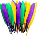 FeelfunFeather 120pcs Mardi Gras Goose Cochettes Feather 4-6 inch Decorative by FeelFunFeather
