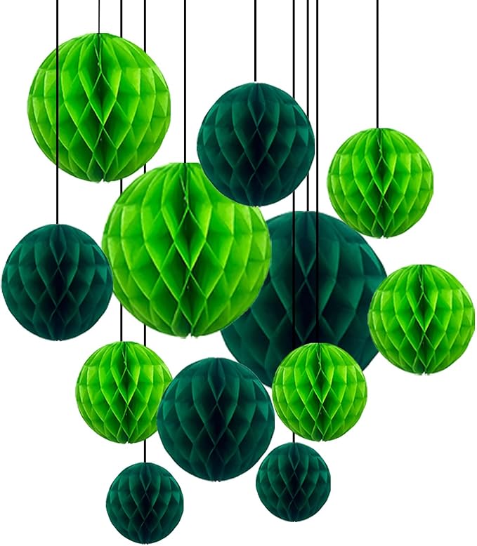 ZOOYOO 12Pcs 6" 10" Honeycomb Balls Decorations Hanging Tissue Paper Pom poms by ZOOYOO