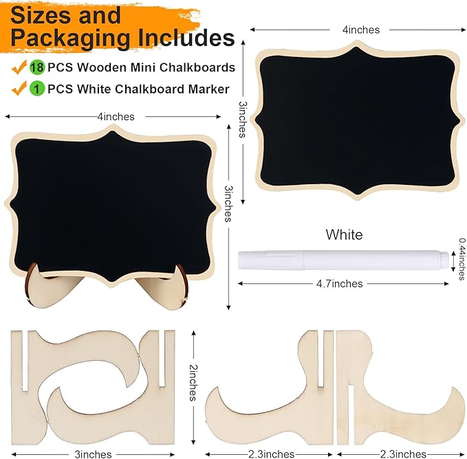 Herda 18 PCS Mini Chalkboard Signs - Image 3