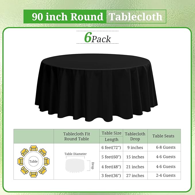 6 Pack Round Tablecloths - Image 2