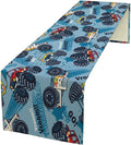 Monster Truck Table Runner, for Kids Boys Cool Colorful Cartoon Blue Cars by Kurtect