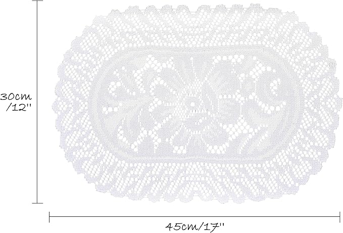 2PCS Oval Lace Placemats for Dining Table, Embroidered Table Mats Farmhouse Cup - Image 6