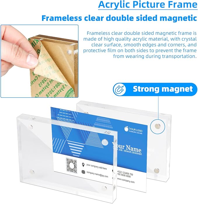 Mini Acrylic Picture Frame 2.5x3.5 Clear Double Sided Magnetic Photo Frames - Image 4