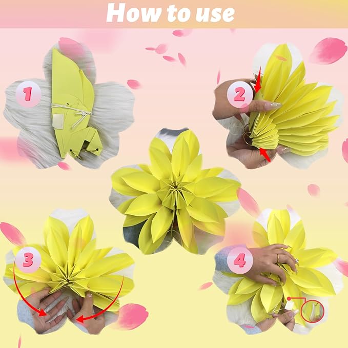 ADLKGG Hanging Colorful Paper Flower Fans Decorations, Flower Paper Fan Event - Image 6