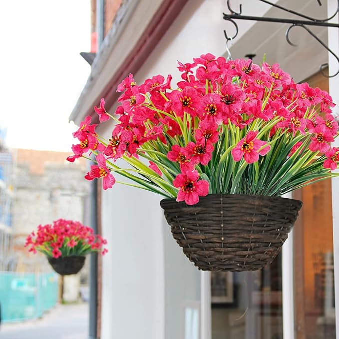 20 Bundles Artificial Flowers Outdoor UV Resistant Fake Flowers No Fade Faux - Image 3