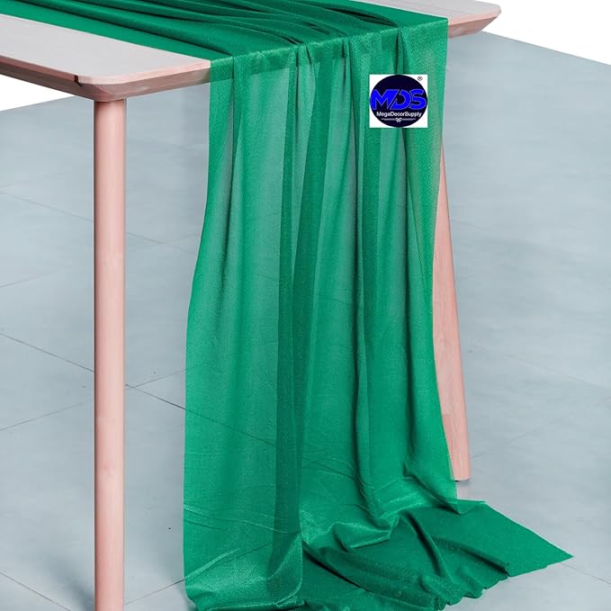 MDS 15 Pack 10ft Chiffon Table Runner 29 x 120 Inches Sheer Wedding Runner - Image 2