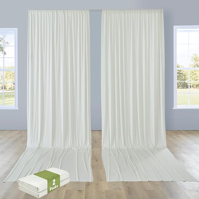 PartyVillage 10ft×15ft Ivory Backdrop Curtain by PartyVillage