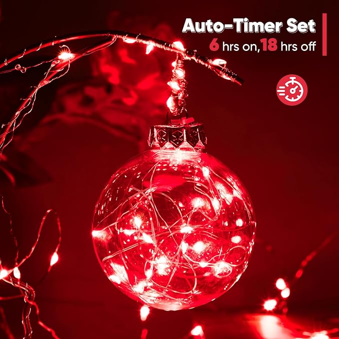 2 Pack 65.6 Ft. Battery Operated Outdoor String Lights - Image 6