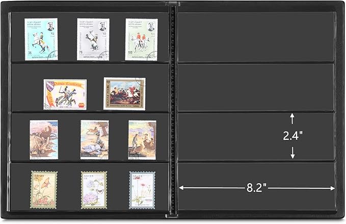 MUDOR Stamp Collecting Album, 4 Rows Pockets Book - Image 3
