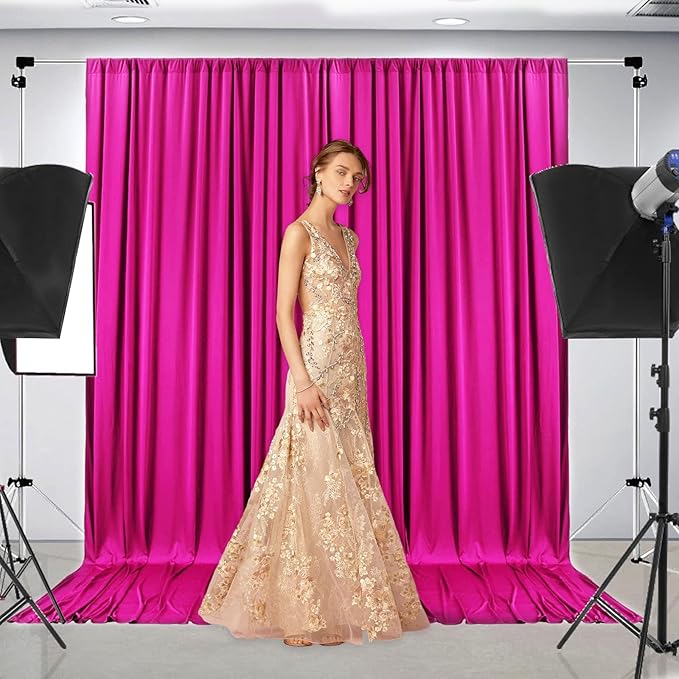 10 x 7 Feet Rose Red Backdrop Curtain - Image 4