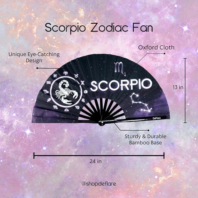 DeFlare | Cosmic Zodiac Rave Fan | Zodiac Sign Hand Fan | Astrology Rave Fan | - Image 5