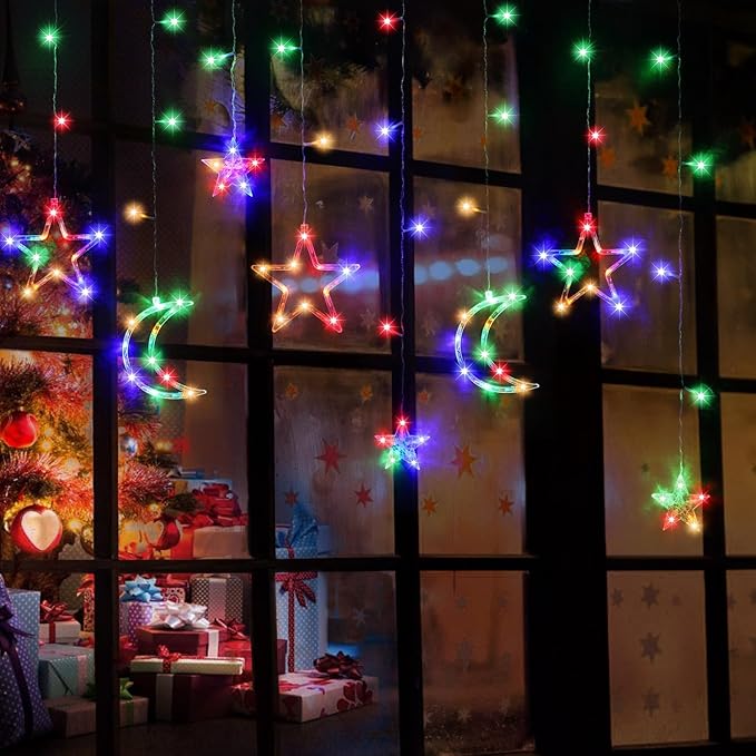 PUHONG Christmas String Lights, 138 LEDs Curtain Lights - Image 5