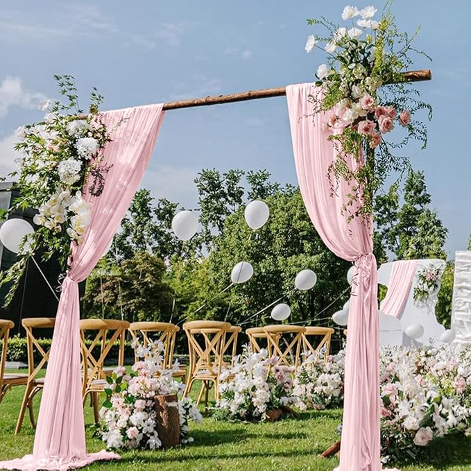 Pink Wedding Arch Draping Fabric 29" x 20 FT Blush Drapes by DeZerlor
