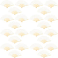 URATOT 24 Pieces White Folding Fans Silk Bamboo Folding Fans Handheld Fan by URATOT