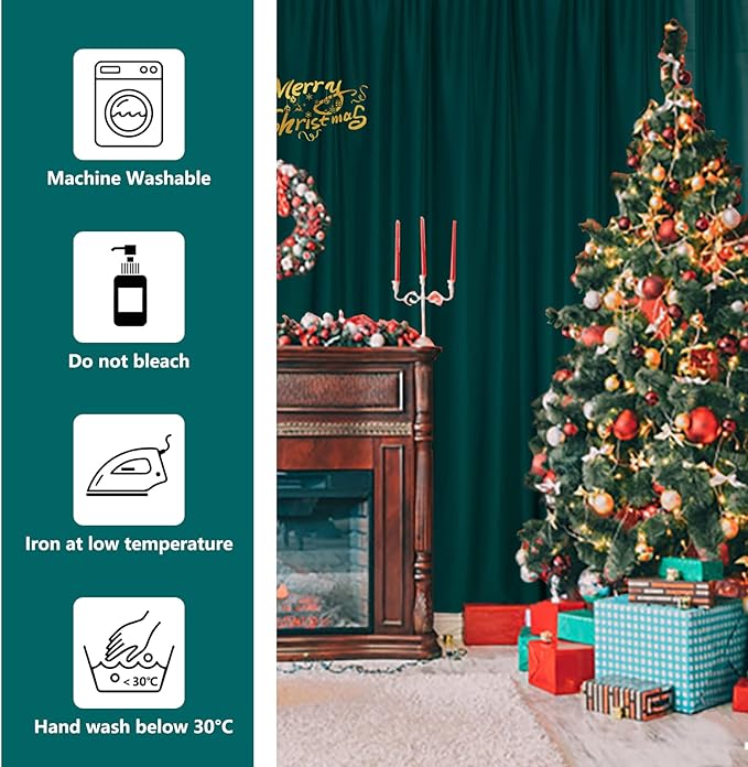MYSKY HOME 10ft x 7ft Green Backdrop Curtains - Image 7