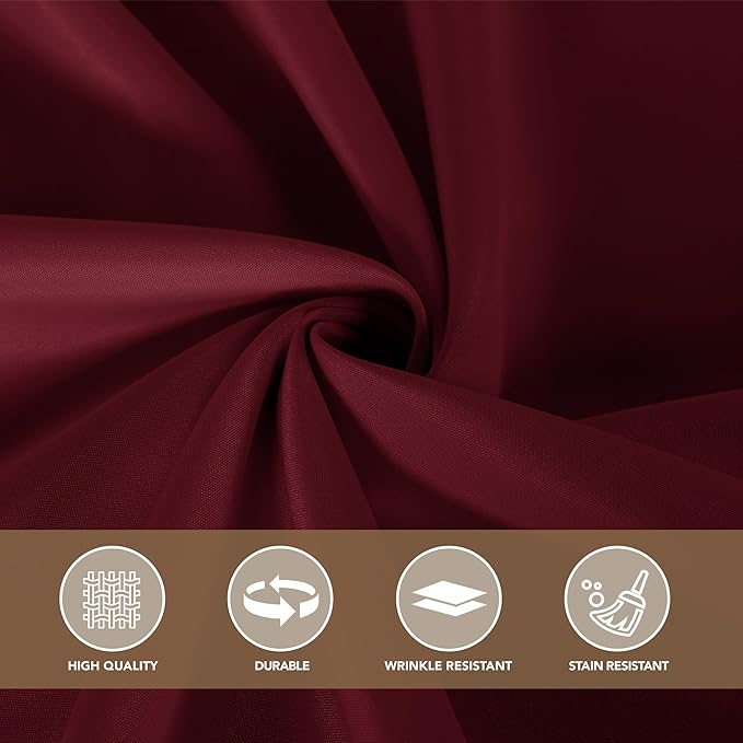 sancua Square Tablecloths 70x70 Inch Burgundy, 2 Pack - Image 7