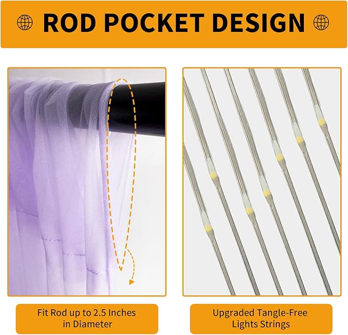 Lavender Tulle Backdrop Curtain - Image 6