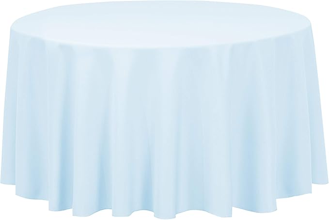 LTC LINENS Baby Blue Tablecloth 120 in Round by LTCLINENS
