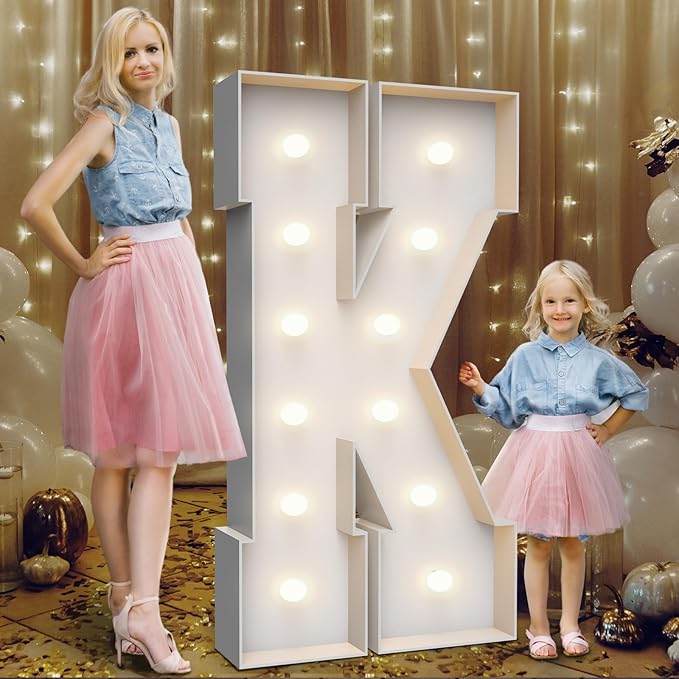 4FT Marquee Light Up Letters K, Party Decoration Large Marquee Light Up Letters by Teebloom