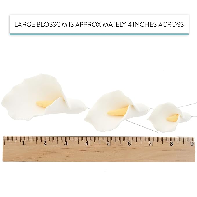 Global Sugar Art Calla Lily Sugar Cake Flowers White - Image 6