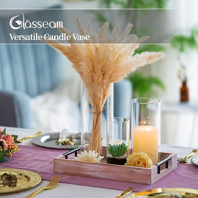 Glasseam Clear Cylinder Vases for Centerpieces, Glass Cylinder Vase Set of 30 - Image 9