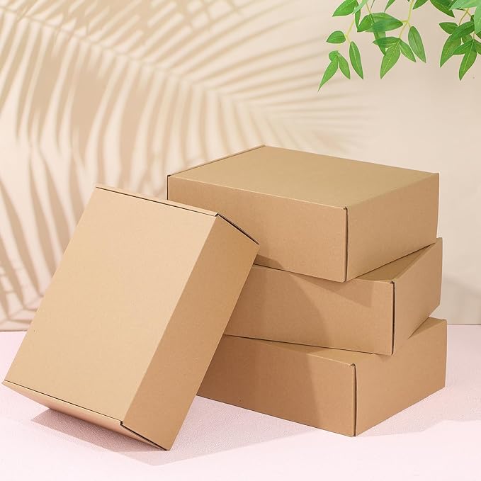 Qilery 100 Pcs Shipping Boxes Cardboard Gift Corrugated Cardboard Brown Boxes - Image 6