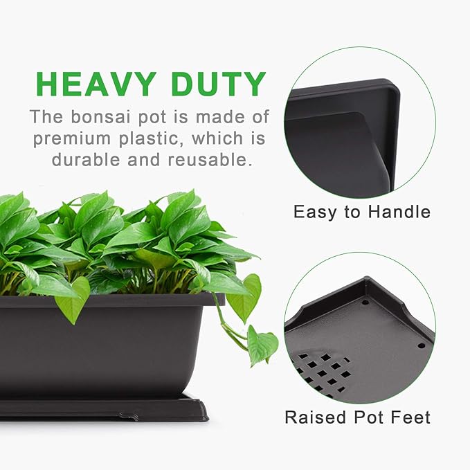 GROWNEER Bonsai Pots 3 Packs 11 Inch Bonsai Tree Training Pot - Image 4