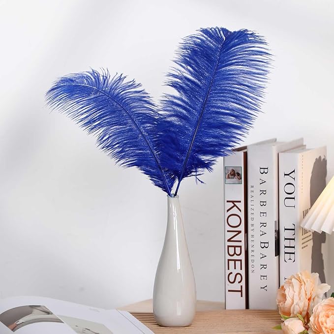 YAKRUNA 30PCS Royal Blue Ostrich Feathers Bulk 12-14 Inches - Image 4