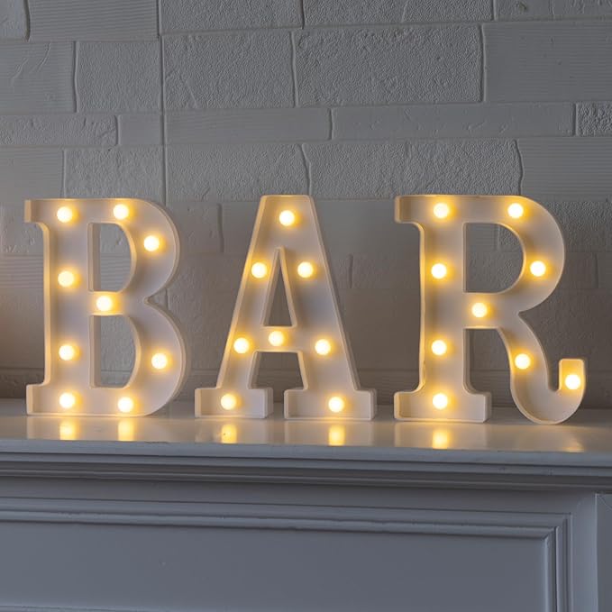 Led Light Up Letters, LED Marquee Letter Lights BAR Sign, Decorative Led - Image 3