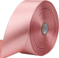 Rose Gold Solid Satin Ribbon 1-1/2 Inch 50 Yards Solid Polyester Fabric Ribbon by Riunbb