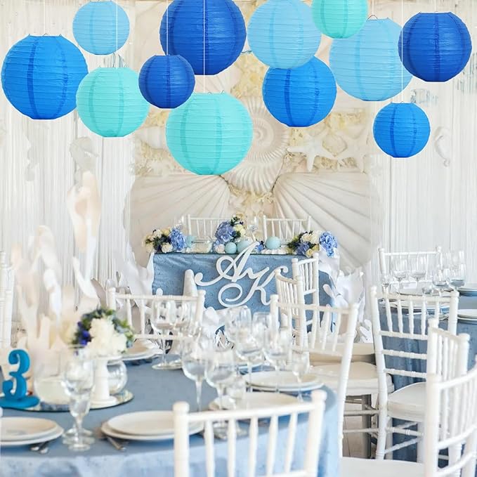 BEISHIDA 16 Pcs Sea Mix Paper Lanterns, Hanging Decorative Chinese Japanese - Image 4