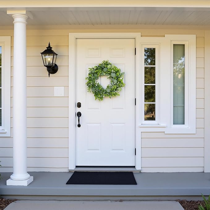 MAKHOT Artificial Porch Decor Greenery Wreath, Eucalyptus Leaf Wreath, Suitable - Image 3