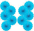 BARTHEW Blue Hanging Paper Fans, Party Decorations by BARTHEW