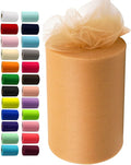 Gold Tulle Fabric Rolls 6 Inch by 100 Yards Fabric Spool Tulle Ribbon by IONTACH