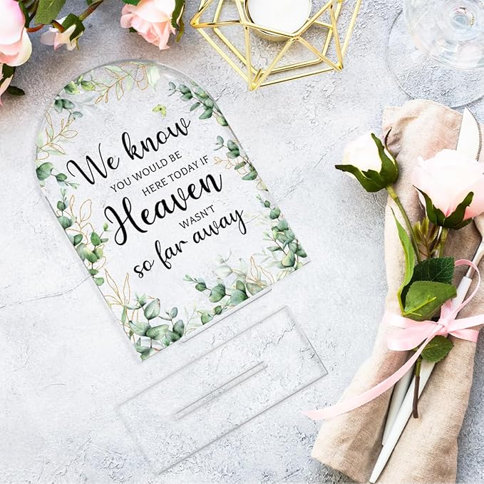 Wedding Memorial Sign，Heaven Wasn't So Far Away Sign，Wedding Supplies 5x7 Inch - Image 6