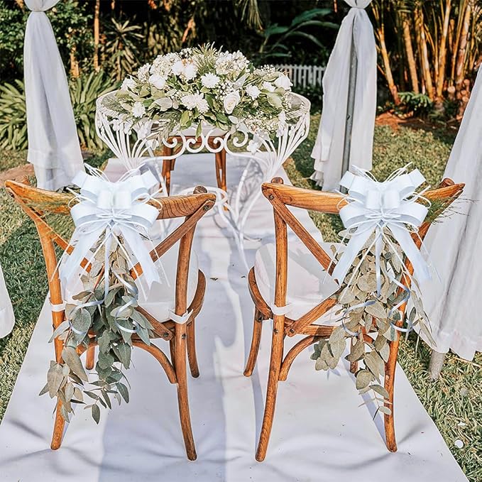 WEWILUCK White Gift Bow, Big White Pull Bows - Image 9