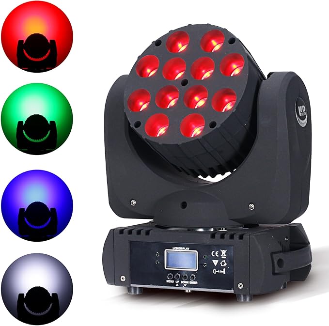 Moving Head Light Beam Wash 12x12W LED Stage Lighting RGBW 4in1 Professional by DJXFLI