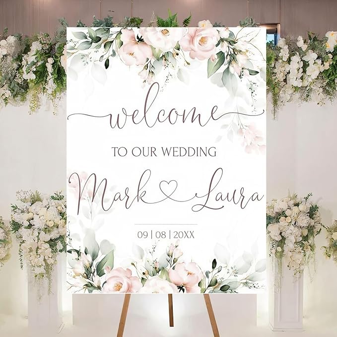 Personalized Welcome To Our Wedding Sign, Wedding Decorations, Flowers Wedding - Image 2