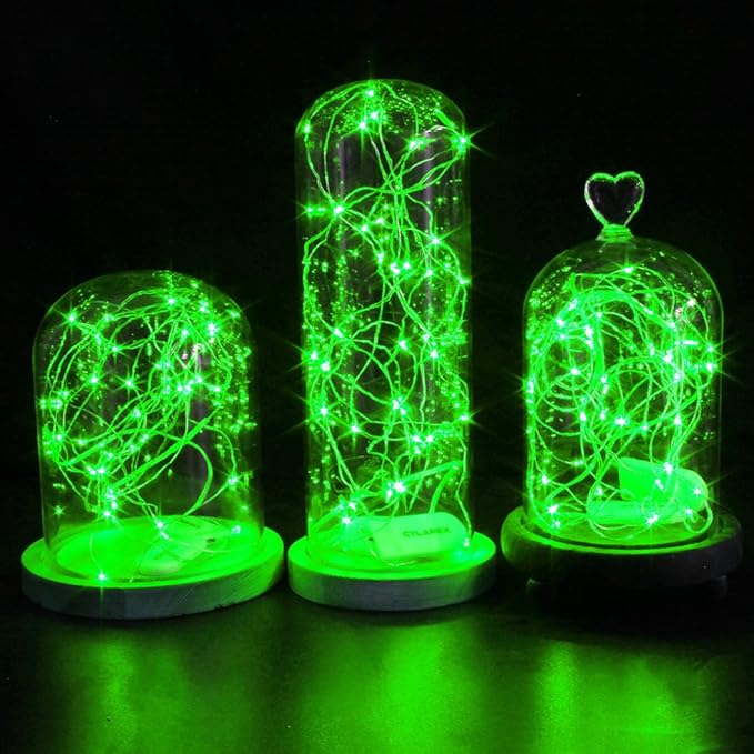 CYLAPEX 6 Pack Green Fairy Lights String Battery Operated Fairy Lights Firefly - Image 5