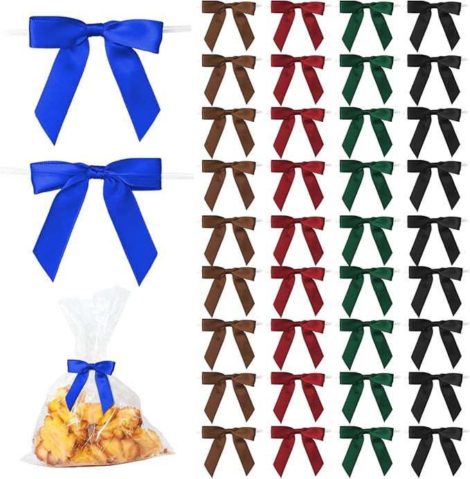 50Pcs Mix 5 Colors Twist Tie Bows by TULOBI