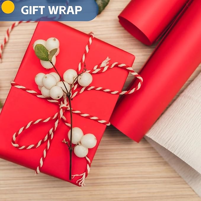Red Wrapping Paper, Bouquet Flower Gift Wrap - Image 2